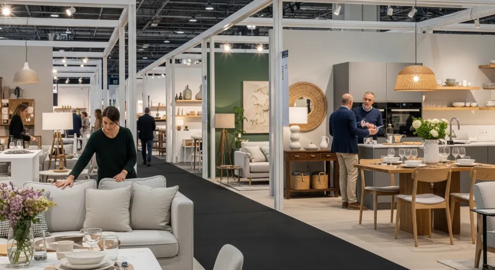 Stands de décoration et d'aménagement intérieur de l'espace Home and Co à la Foire de Paris