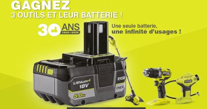 jeu concours Ryobi ONE gratuit